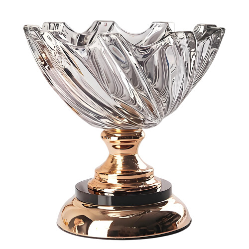 Decorative Bowl Crystal Glass Fruit Bowl Modern Serving Bowl-A