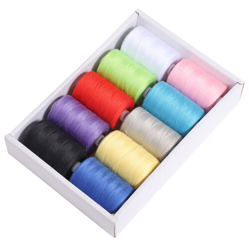 Collection de fils à coudre en polyester robuste, 10-couleur