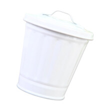 Novelty Iron Themed Dustbin For Various Room Tabletop-White