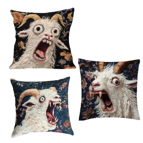 Screaming Goat Printed Square Throw Pillow Case Decorating-3