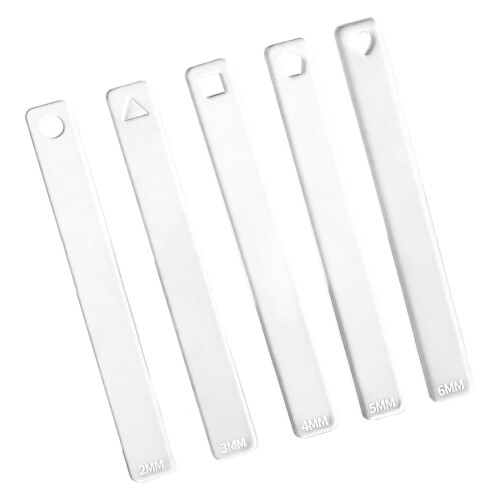 5Pcs Clear Acrylic Clay Thickness Measuring Tool Set Pottery
