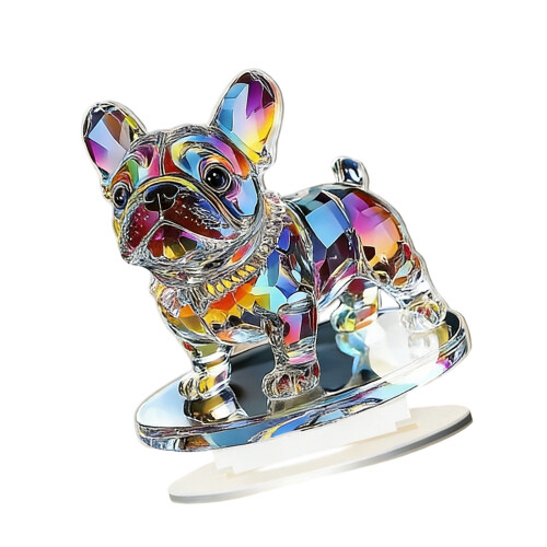 2D Acrylic Multicolor Animal Ornament With Base Great For-3 0
