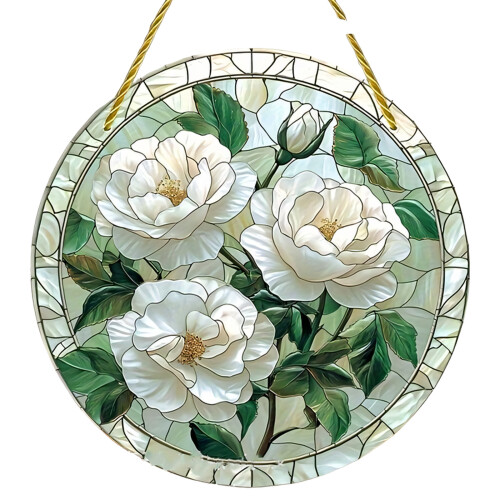 Attrape-soleil paons/fleurs, panneau de fenêtre en acrylique,-5A