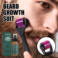 West&Month 30ml Spray per la Crescita della Barba e Kit Rollers Micro-Aghi senza Dolore