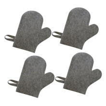 Sauna Gloves Heat Resistant with Gentle Exfoliating Bath Mitts for Spa and Shower Use, 4pcs