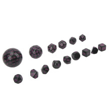 15 Stück Acryl Polyedervielfalt-Würfelset D3 bis D100 für Tabletop-Rollenspiele Schwarz Lila