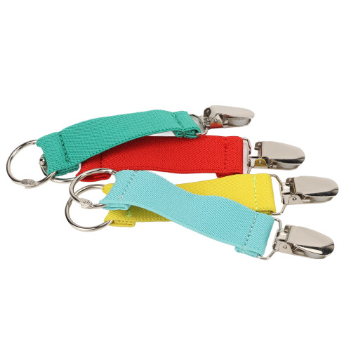 4 Stück Elastische Hutclips-Set – 4 Farben, 14 cm Edelstahl & Polyester 2