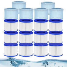 Hot Tub Filter Cartridges for Inflatable Spas, ScrewIn Design with Filter Bags, 12 Filters + 6 Bags