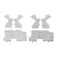 Moules en Silicone pour lapins à fleurs à moitié surélevés,