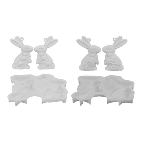 Moules en Silicone pour lapins à fleurs à moitié surélevés,