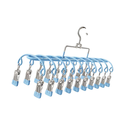 Clothes Drying Rack Stainless Steel Construction 20 Secure-Blue