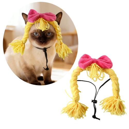 Perruques de mode pour animaux de compagnie, postiche pour-Noir 2