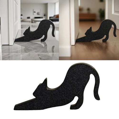 Schöner Katzen-Design-Türhalter, Sicherheitsschutz,-Schwarz 2