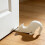 Butoir de porte créatif en forme de chat avec base-Blanc 5