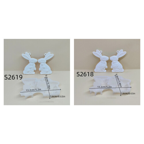 Moules en Silicone pour lapins à fleurs à moitié surélevés, 2