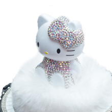 White Rhinestone Car Dashboard Perfume Ornament, Plastic Interior Decoration