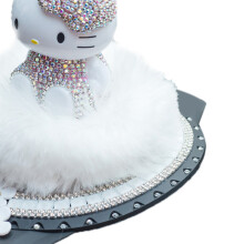 Weißes Rhinestone Auto-Armaturenbrett-Parfüm-Accessoire Kunststoff-Dekoration