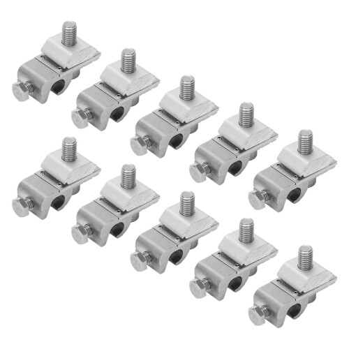 10 Pack Solar Panel Grounding Clips and Lugs, PV Module Mounting Rail Bracket Clamp Set 2