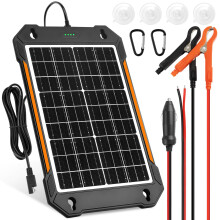 12W 12V Solar Battery Charger and Maintainer with Smart MPPT, Waterproof for Car RV Boat