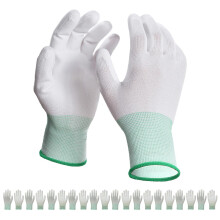 10 Pairs PU Coated Work Gloves, Breathable Nylon Safety Gloves with Enhanced Grip for Gardening and Construction (M)