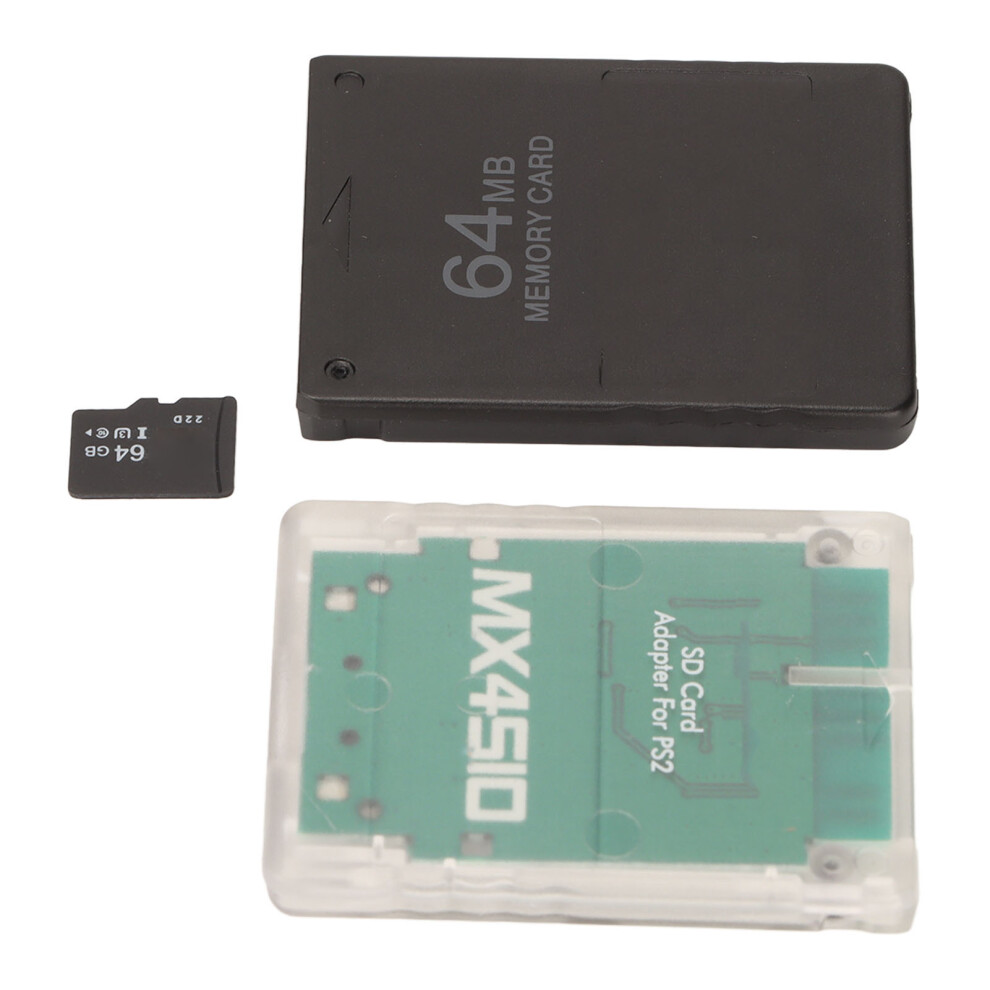 Memory Card Reader Adapter With 64G & Fmcb 64Mb For Ps2 Slim White 4951390134645
