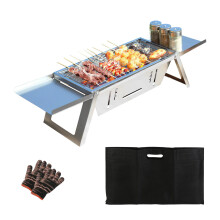 Portable Charcoal Grill 3in1 Foldable Stainless Steel BBQ and Fire Pit for Camping and Tailgating