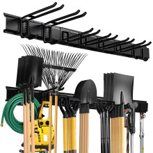Garage Tool Organizer Wall Mounted Steel Rack, 48 Inch Heavy Duty Rail with 8 Adjustable Hooks