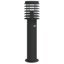 Lampadaire d'extérieur - HELLOSHOP26 - 60 cm - Capteur PIR - Inox IP44 - E27 40W