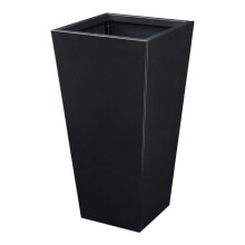 Jardinière - HELLOSHOP26 - 76 x 38,5 x 38,5 cm - Acier galvanisé - Plaque de plantation insérable - Noir