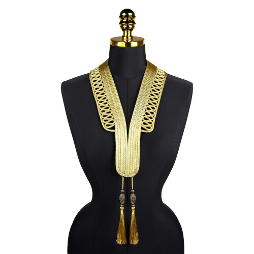 Decorative Gold Thread Collar Sewing on Clothing Applique For-A