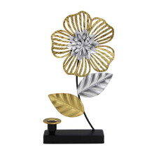 Iron Crafts Kerzenständer mit elegantem Blumen-Akzent,-01