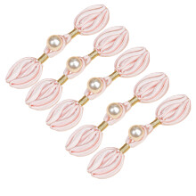 5Pcs Pearls Embellished Cheongsam Knot Button-Ora nge Powder