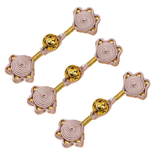 3Pcs Traditional Chinese Knot Button Closure for-Dark Pink