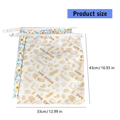 Lot de 2 sacs de conservation de pain respectueux avec doublure 2