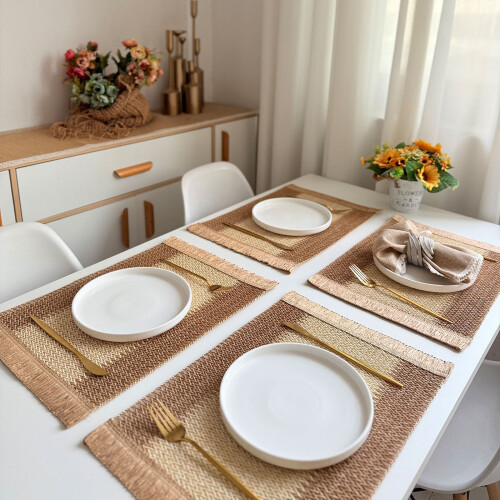 Multiple Use Paper Woven Placemat for Table Decors and-Khaki 2