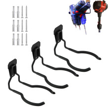 String Trimmer Hanger with Garage Tool Hooks, Heavy Duty Wall Mounted Weedeater Rack 3 Pack