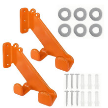 Heavy Duty Chainsaw Wall Mount Bracket 2 Pack, Adjustable Steel Holder with Rubber Coating for Garage Storage