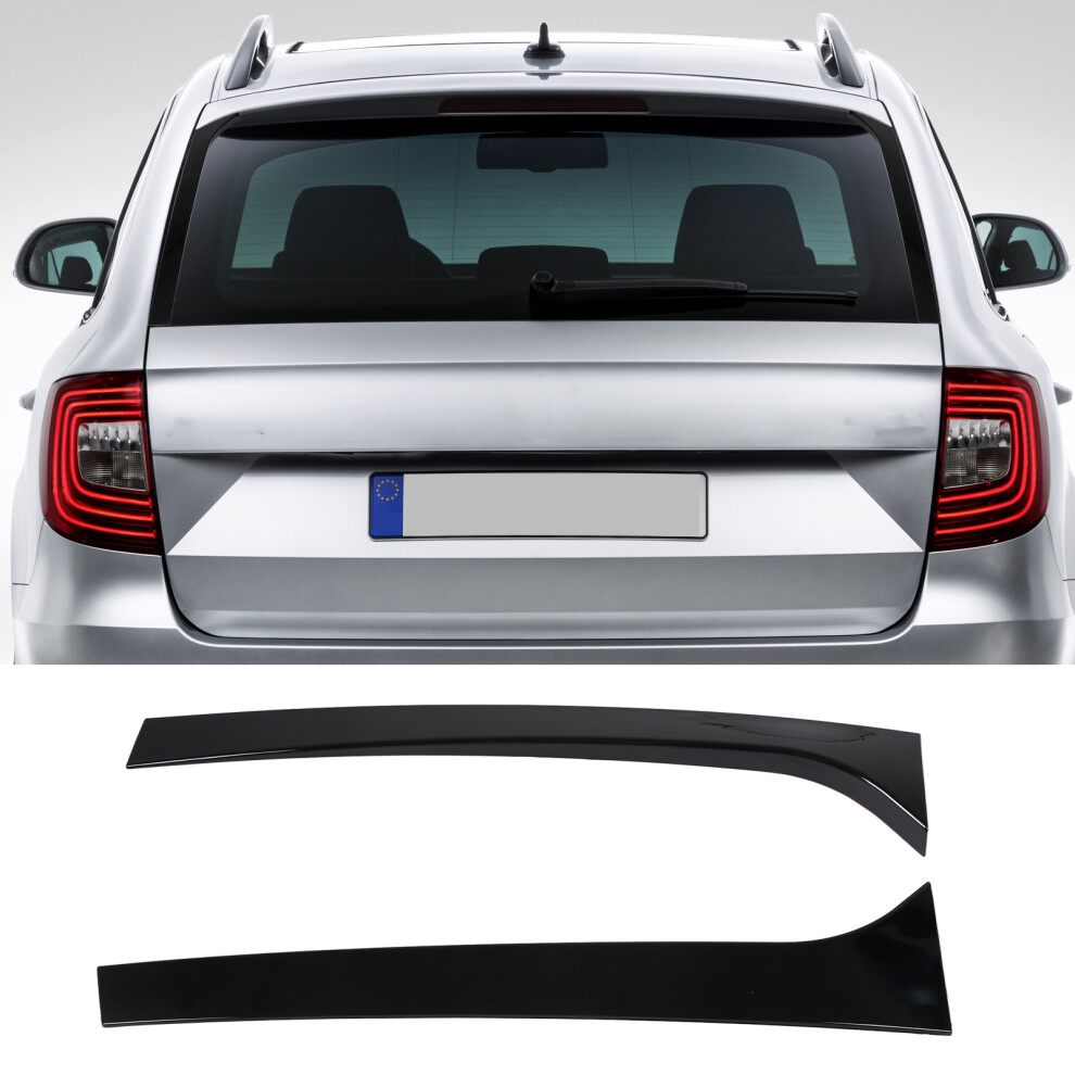 Glossy Rear Window Spoiler For Superb 2008-2015, 2 Pcs Wing Cover Black 9301390136692
