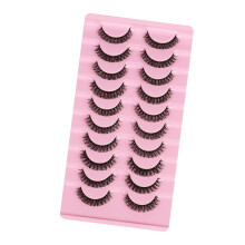 10 Pairs Reusable Self-Adhesive False Eyelashes No Glue, Thick Natural Look