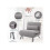 Adjustable Back Futon Sofa Chair - Grey 3