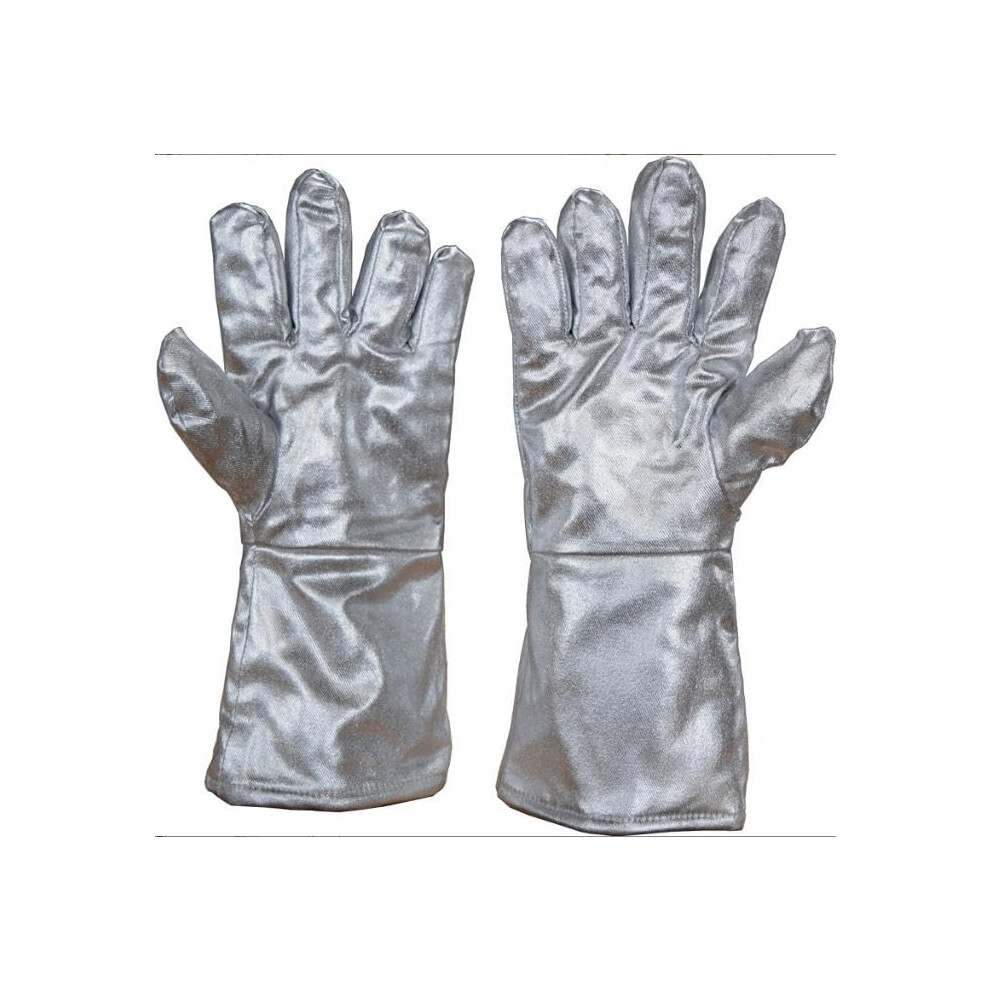 Aluminized Heat Resistant Gloves With Long Cuff, Silver Reflective Welding Gloves For Industrial Work 9092120408461