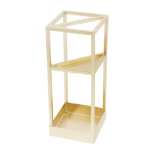 Umbrella Stand for Entryway, Two Tier Gold Metal Holder with Removable Drip Tray for Home and Office