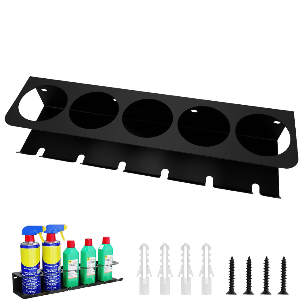 Spray Can Holder And Bottle Rack, Wall Mounted 2 In 1 Carbon Steel Organizer For Garage Workshop 9455672903851