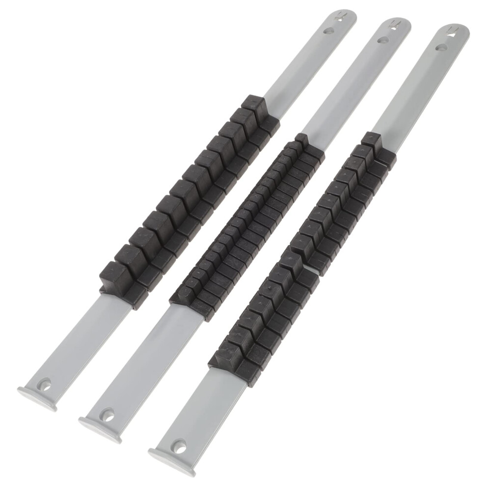Magnetic Socket Organizer Set 3ÂPiece 1/2 And 3/8 Inch Heavy Duty Socket Rail Holder For Toolbox Mechanics 9092120408553