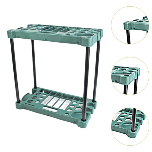 Garden Tool Organizer Rack Holds 30 Tools Space Saving Garage or Shed Storage Stand Green 1