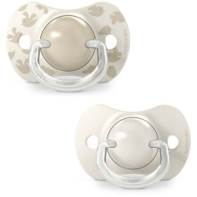 2er-Pack symmetrische Schnuller - SUAVINEX - Birdies - SX Pro - 6 bis 18 Monate - Beige