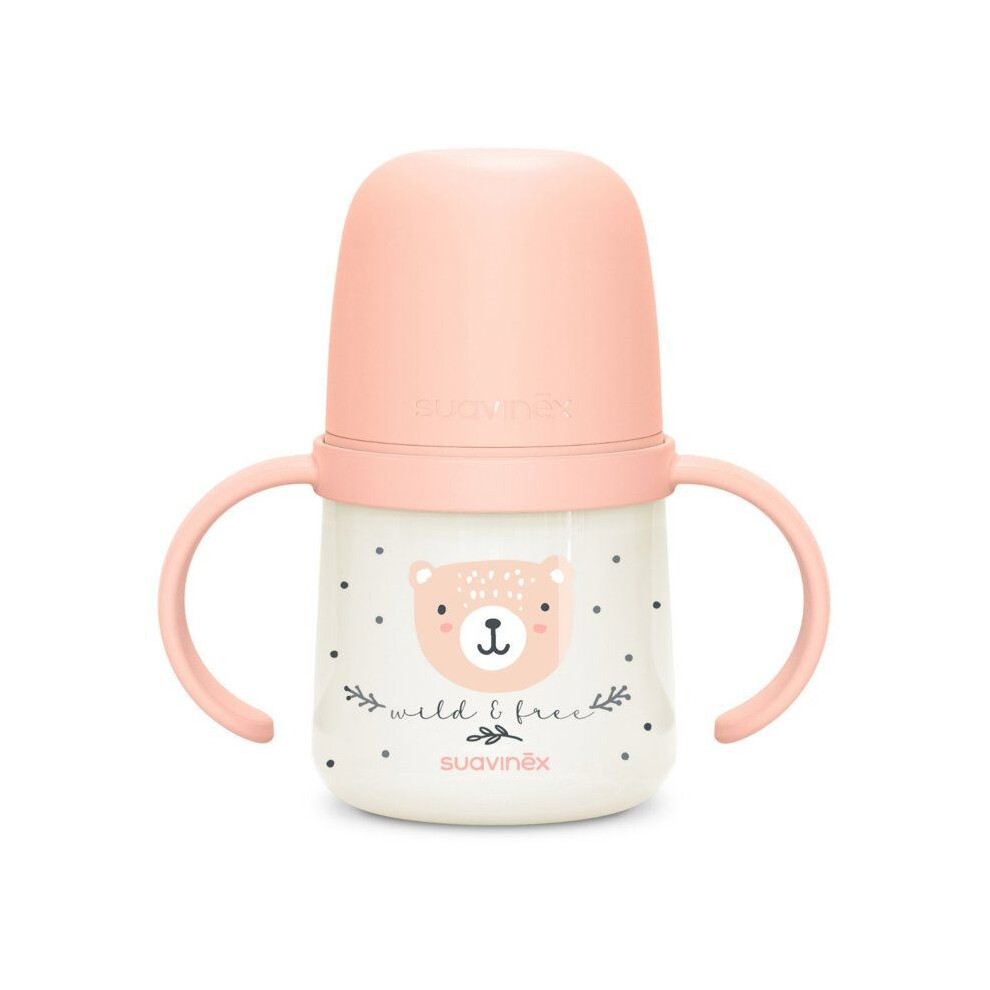 Suavinex Pink Bottle With Handles - Night&Day Wild&Free - 150 Ml - 6 Months And Up