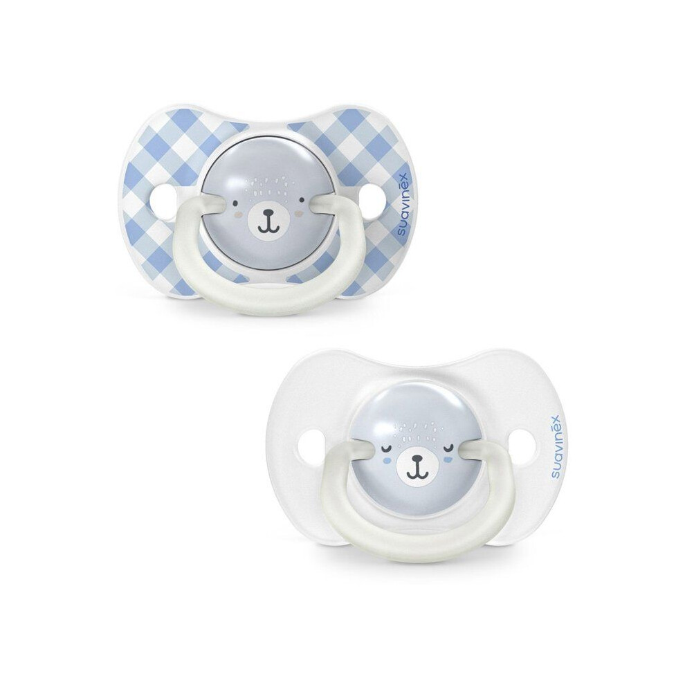 Suavinex Blue Set Of 2 Symmetrical Pacifiers - Night&Day Wild&Free - Sx Pro - 6 To 18 Months