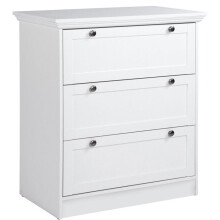 Kommode LANDWOOD 3 Schubladen - Weißer Dekor - Landhausstil - B80 x T45 x H90 cm