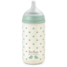 Glass Bottle - SUAVINEX - Birdies - SX Pro S Nipple - 240 ml - 3 to 6 months - Green